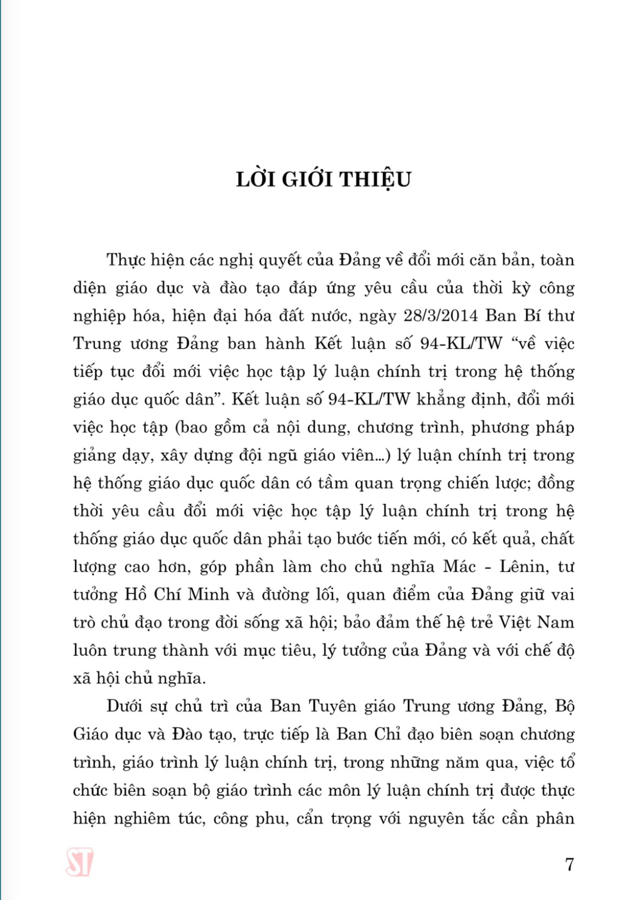 Giáo trình Lịch sử Đảng Cộng sản Việt Nam (Dành cho bậc đại học hệ không chuyên lý luận chính trị)- bản in năm 2024