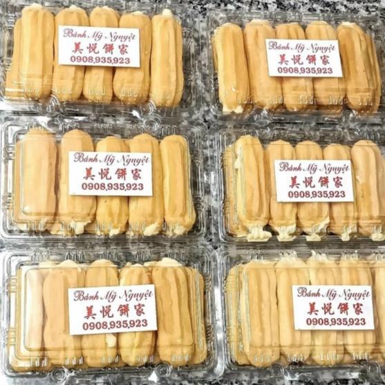100 Hộp Nhựa Chữ Nhật Nút Bấm H148 Đựng Su Kem - Bánh Crepe