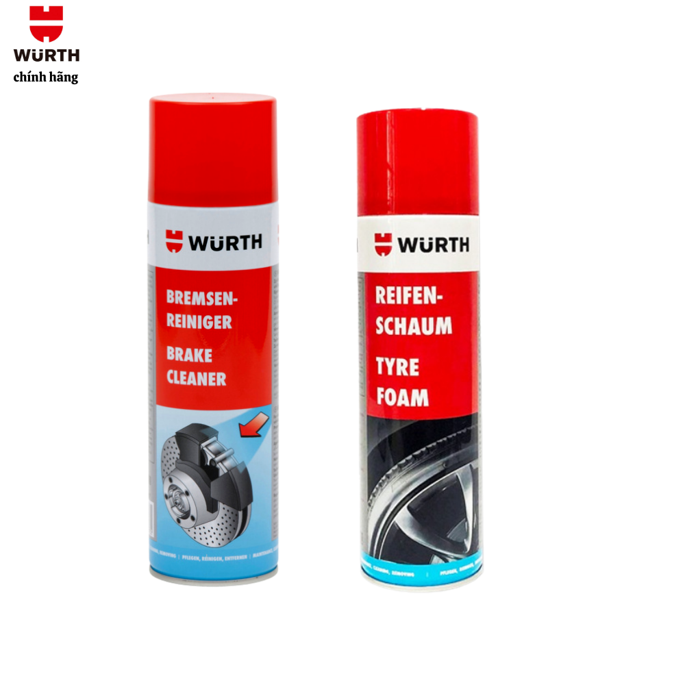 Combo vệ sinh phanh + bảo dưỡng lốp ô tô WURTH