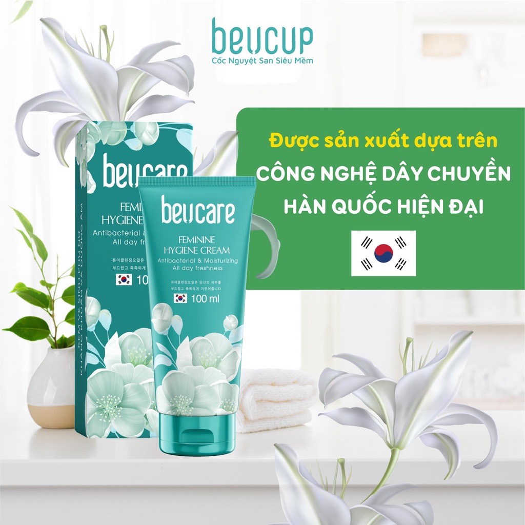 Bộ sản phẩm dung dịch vệ sinh phụ nữ BeU Care &amp; nước giặt đồ lót chuyên dụng - Dành cho da nhạy cảm, se khít, dưỡng ẩm, khử mùi, ngăn ngừa viêm nhiễm vùng kín BeuCup