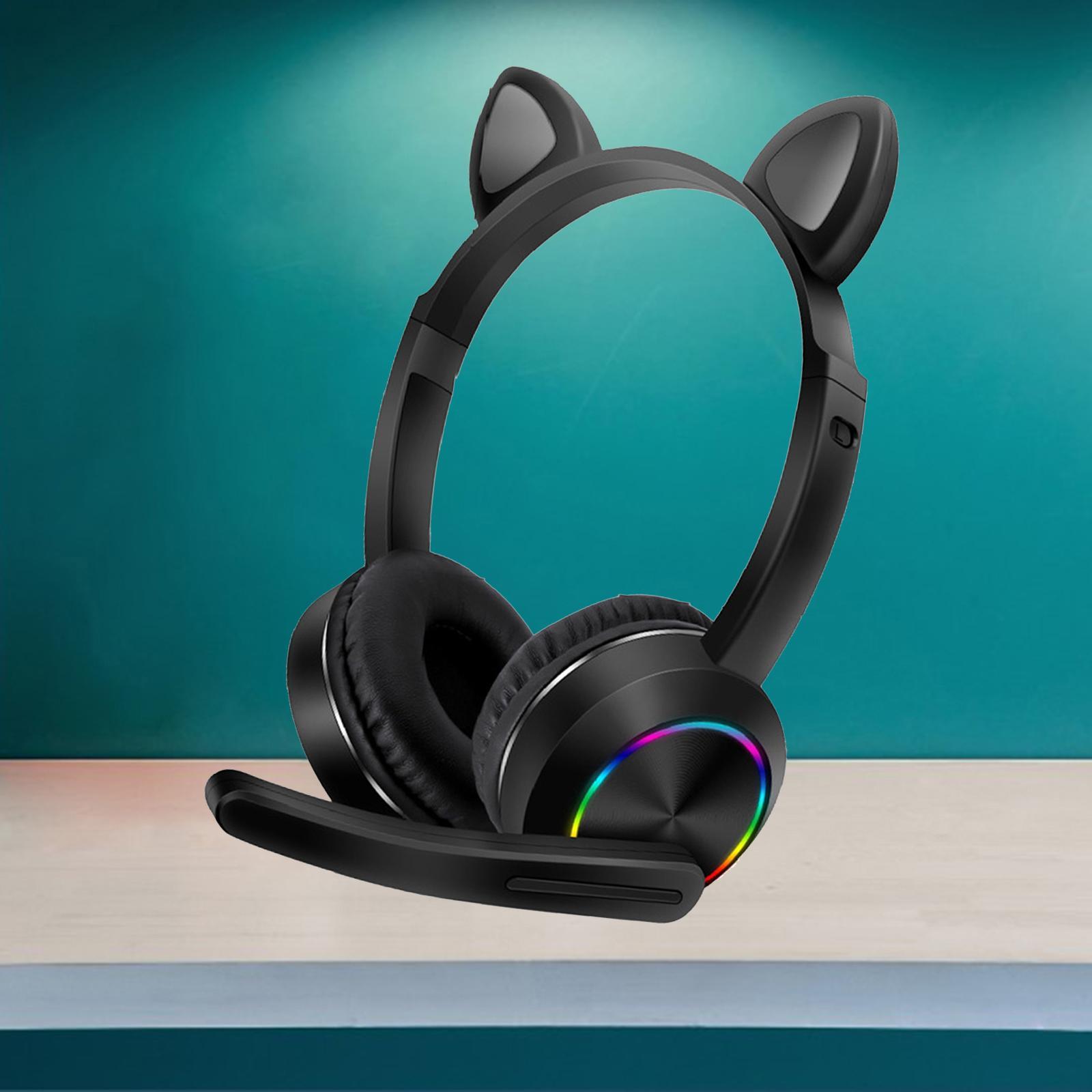 K23 Bluetooth Headphones Cat Ear Headset Earphones for Kids Black