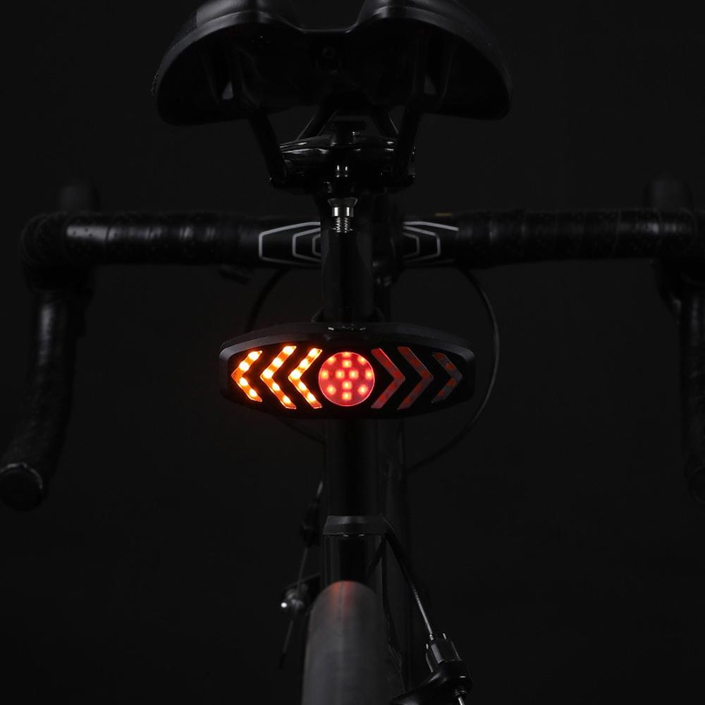 Đèn hậu LED không dây báo tín hiệu rẽ cho xe đạp cảnh báo an toàn với 5 chế độ ánh sáng có bộ điều khiển từ xa và còi Decibel cao