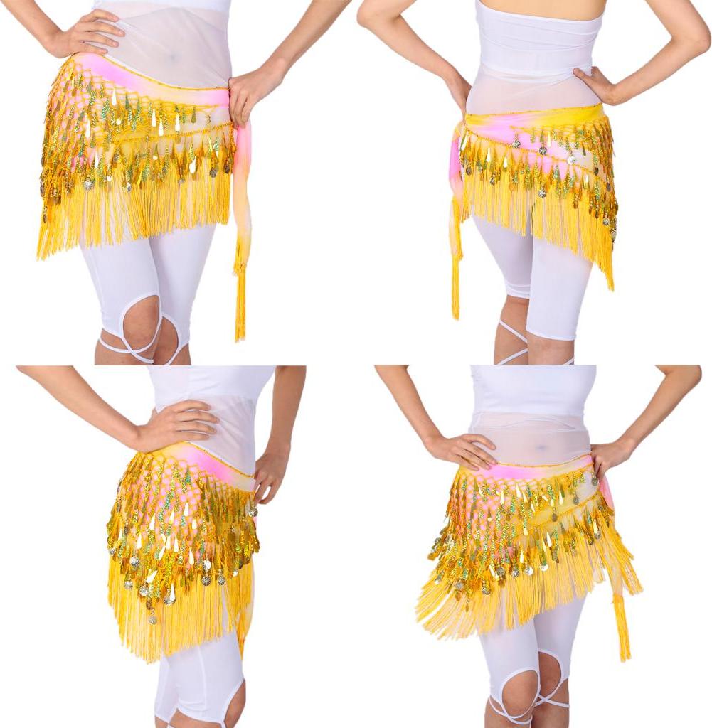 Belly Dance Tua Triangle Shawl Belt Chain Trang Phục Hip Khăn Sequin