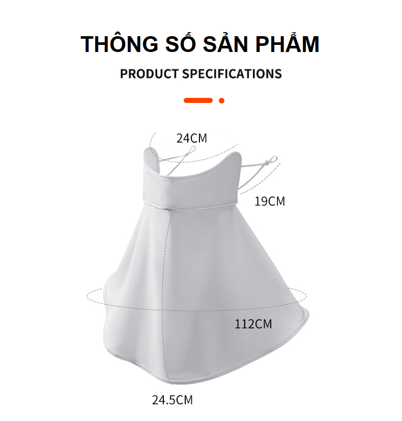 Khẩu trang vải chống nắng thun lụa che cổ gáy Anasi TL004 có lỗ thở thông thoáng - Mẫu mới che gò má 2 lớp