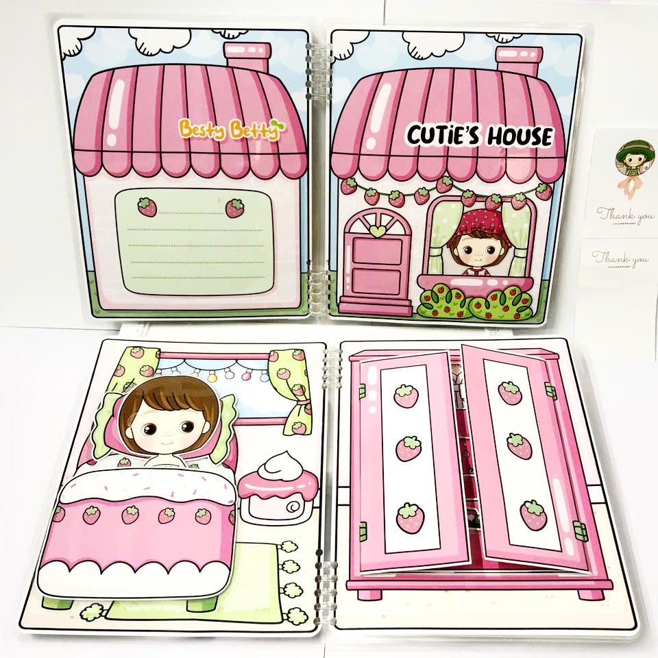 Bộ Tranh Tương Tác - Cô Bé Dâu Tây - LuLuHappyArt