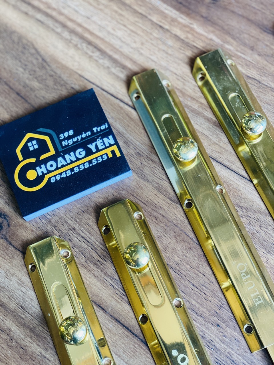 Chốt cửa không khóa bằng đồng 203mmx31mm cao cấp cho cửa gỗ EB004-8I