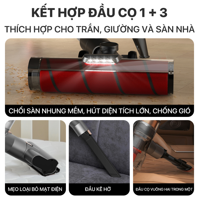 Máy hút bụi không dây Deerma VC80 màn hình thông minh - Hàng Chính Hãng