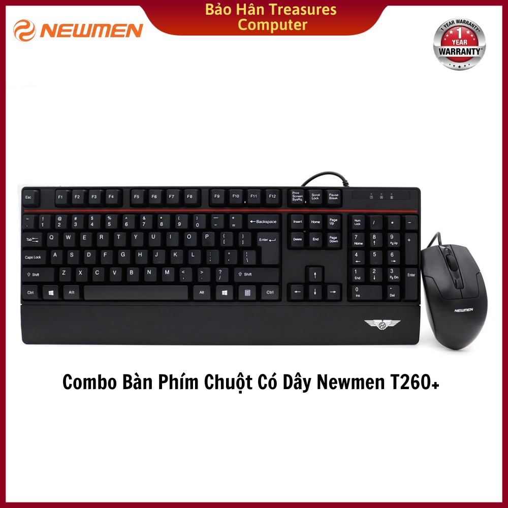 Combo bàn phím chuột có dây Newmen T260+ Hàng Chính Hãng