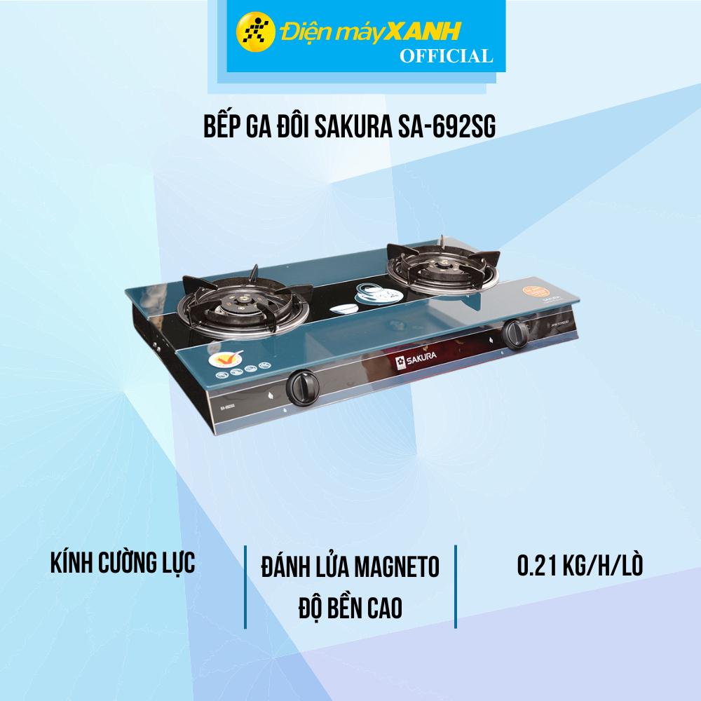 Bếp gas đôi Sakura SA-692SG - Hàng Chính Hãng