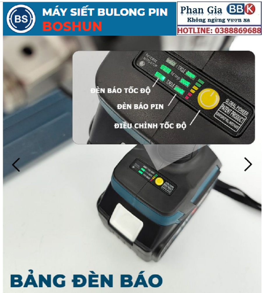 Máy Siết Bulong BOSHUN 21V Dùng Pin 10 CELL - 3 Chức Năng, Máy Bắn Bulong 100% Lõi Đồng Không Chổi Than - Bảo Hành 12 Tháng