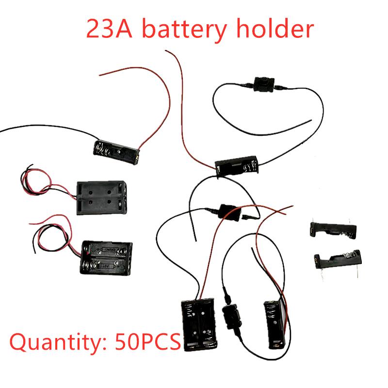 50 CÁI Giá đỡ pin 12V 23A với Hộp đựng pin sạc WireLead Hộp lưu trữ Hộp pin 12V có công tắc Màu sắc: 50 CÁI