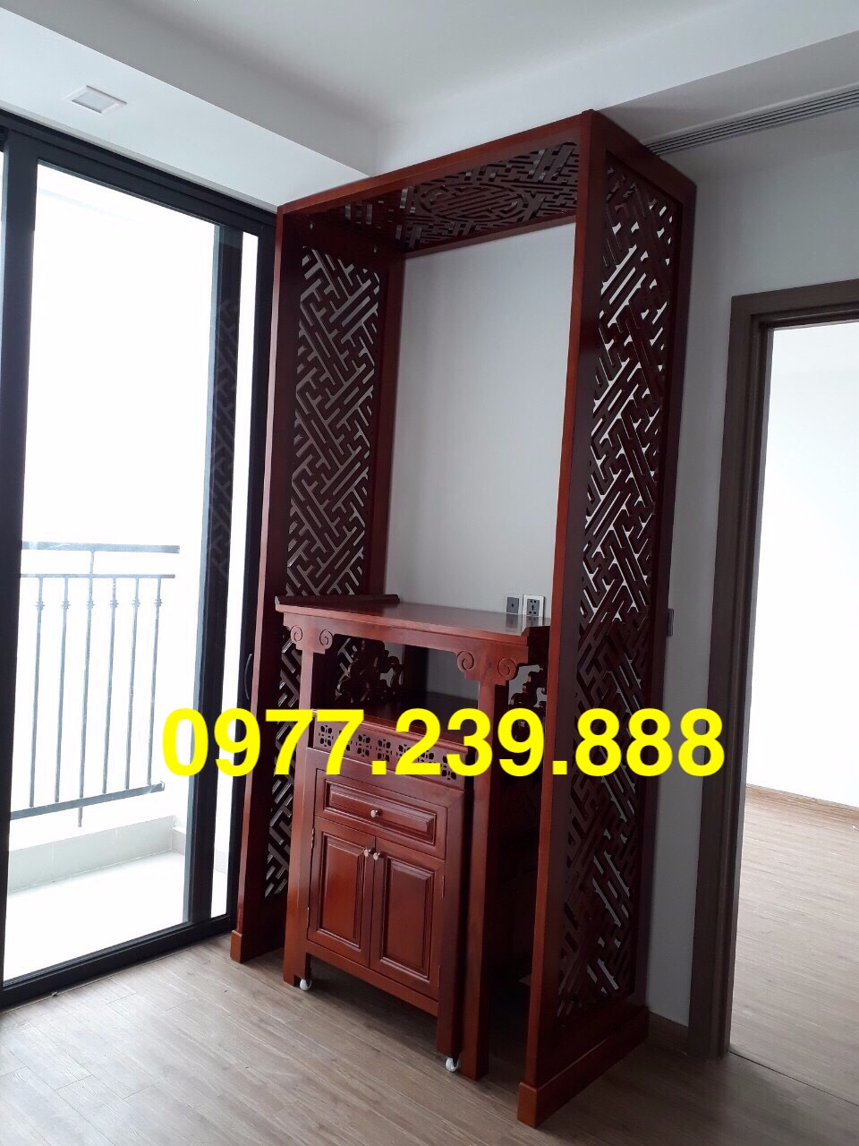 bàn thờ gỗ sồi chỉ mình bàn to 117cm