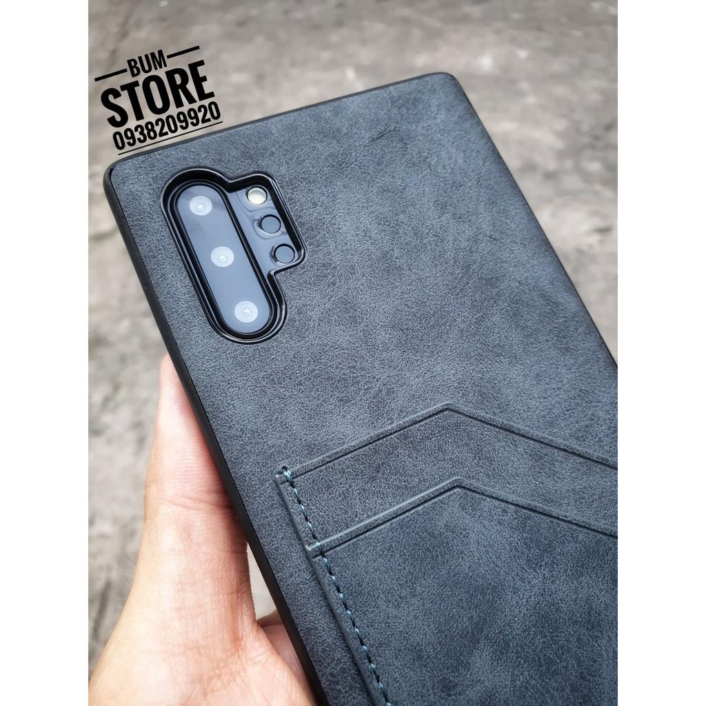 Ốp lưng da cao cấp cho Samsung Galaxy Note 10 / Note 10 Plus / S10 Plus / Note 9 / S10 5G Có Ngăn Bỏ Thẻ ATM