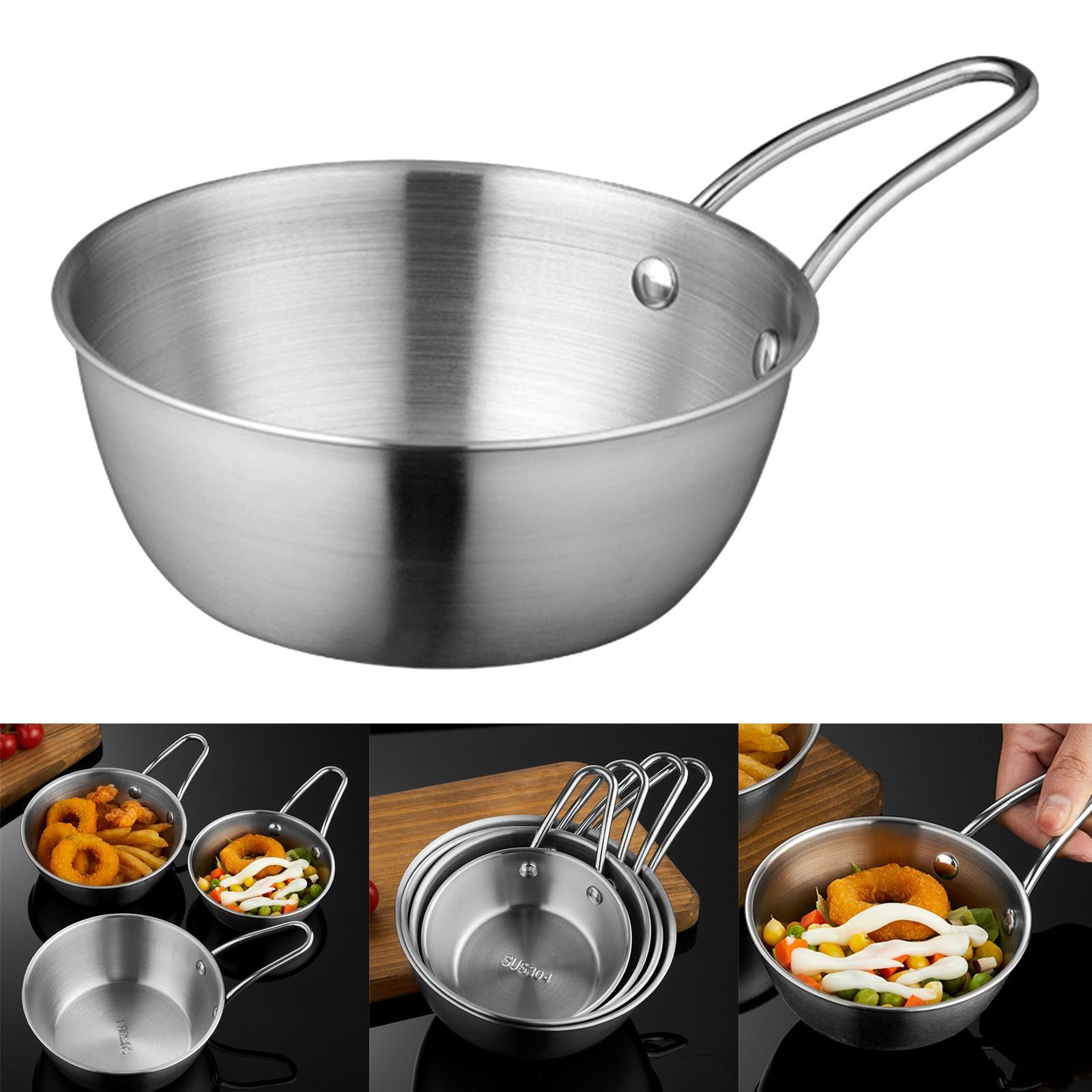 304 Stainless Steel Camping Pot Picnic Bowl Tableware Lightweight Multifunctional Food Bowl for Outdoor Meal Prep, Serving, Baking