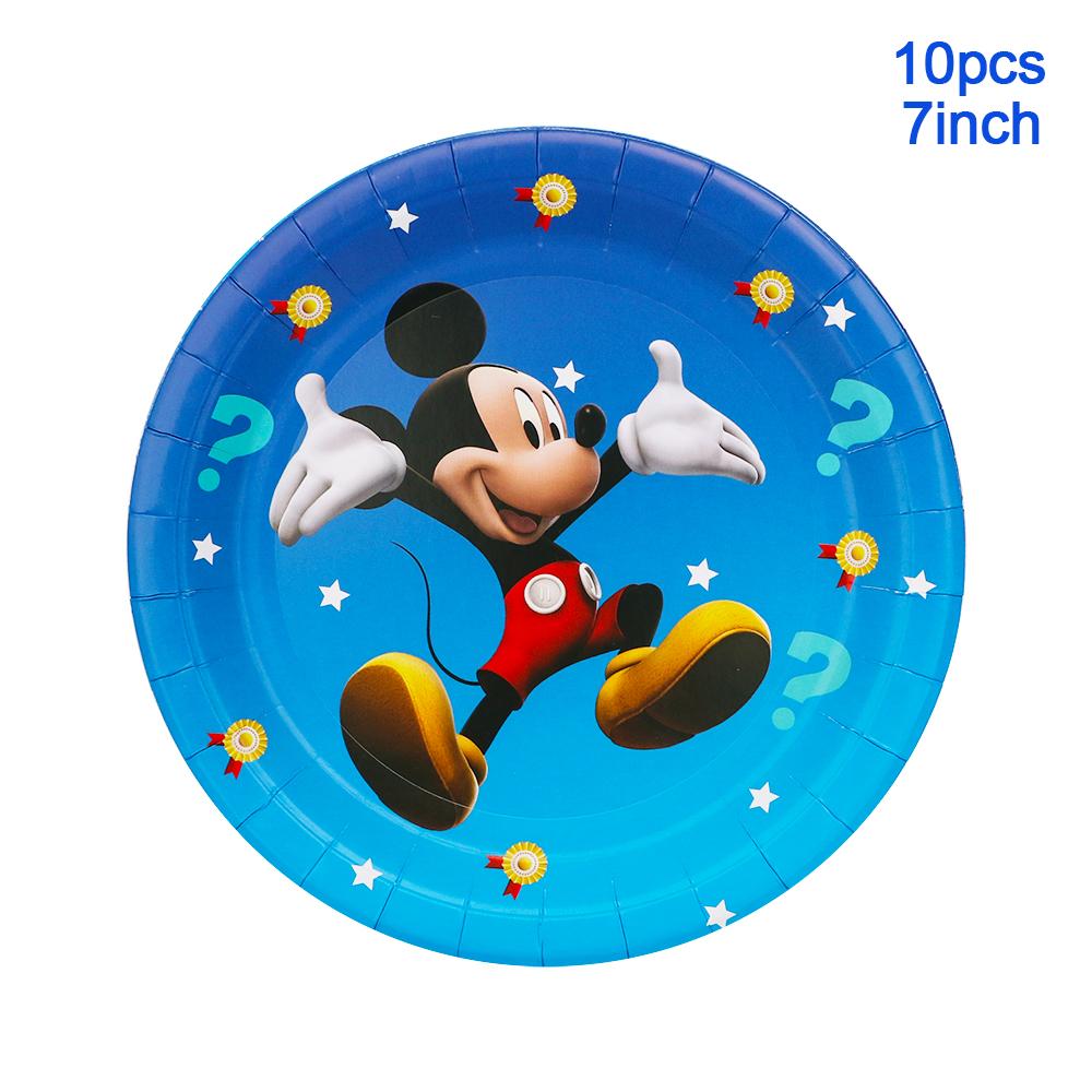 Xanh Dương Chủ Đề Mickey Mouse 83 Chiếc Trẻ Em Trang Trí Sinh Nhật Cưới Bữa Tiệc Sự Kiện Bộ Đồ Ăn Bộ