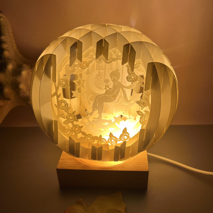 Đèn led khắc giấy 3d thích hợp quà tặng trang trí phòng ngủ - T0398