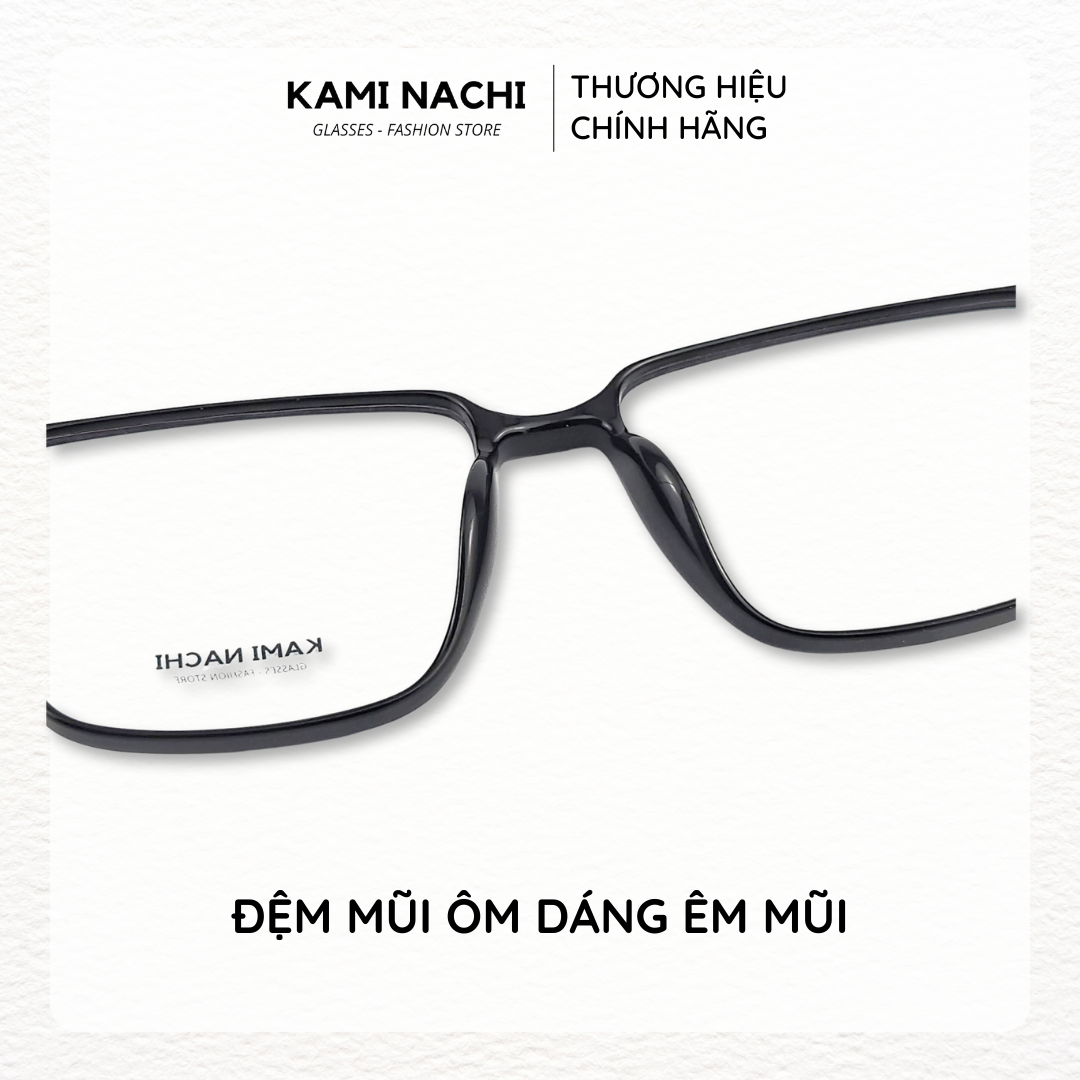 Gọng kính mới Xuân Hè KAMI NACHI Tr1966, chất liệu nhựa phối kim loại