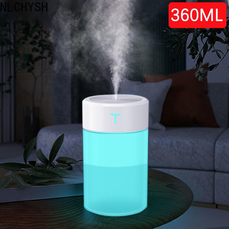 360ML Máy Tạo Độ Ẩm Không Khí, Siêu Âm Khuếch Tán Hương Thơm, Di Động Xông Phòng Máy Phun, USB Tinh Dầu Atomizer, đèn LED Nhà