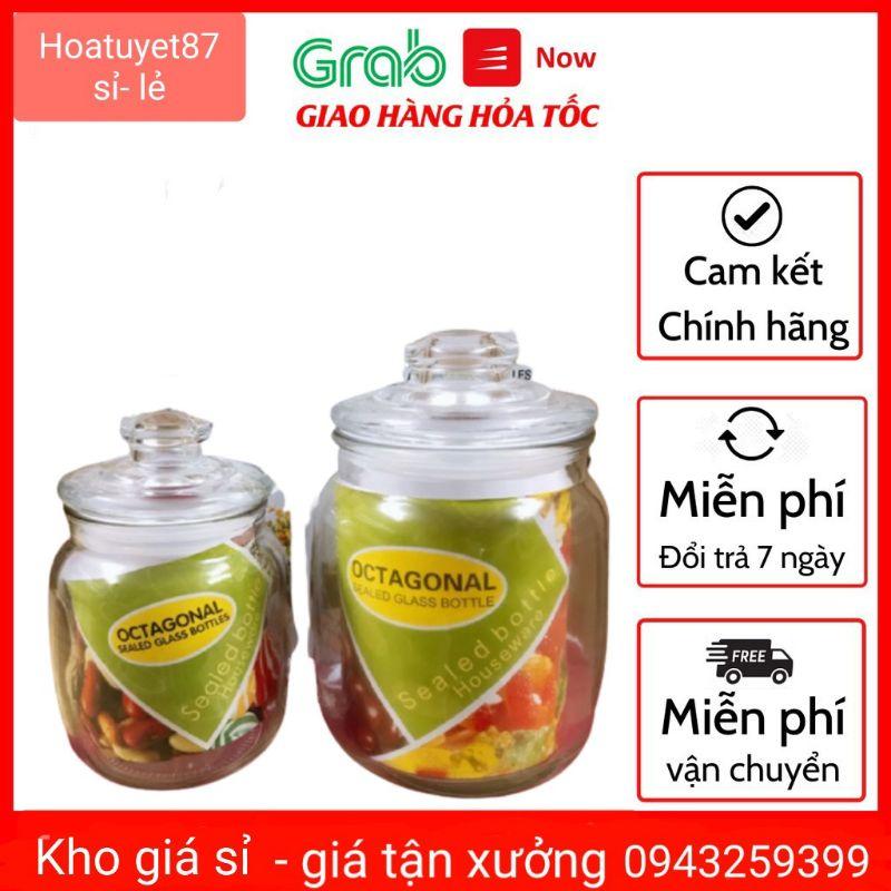 Hũ lọ Thủy Tinh Đựng Thực Phẩm 1000ml nắp có gioăng chống ẩm