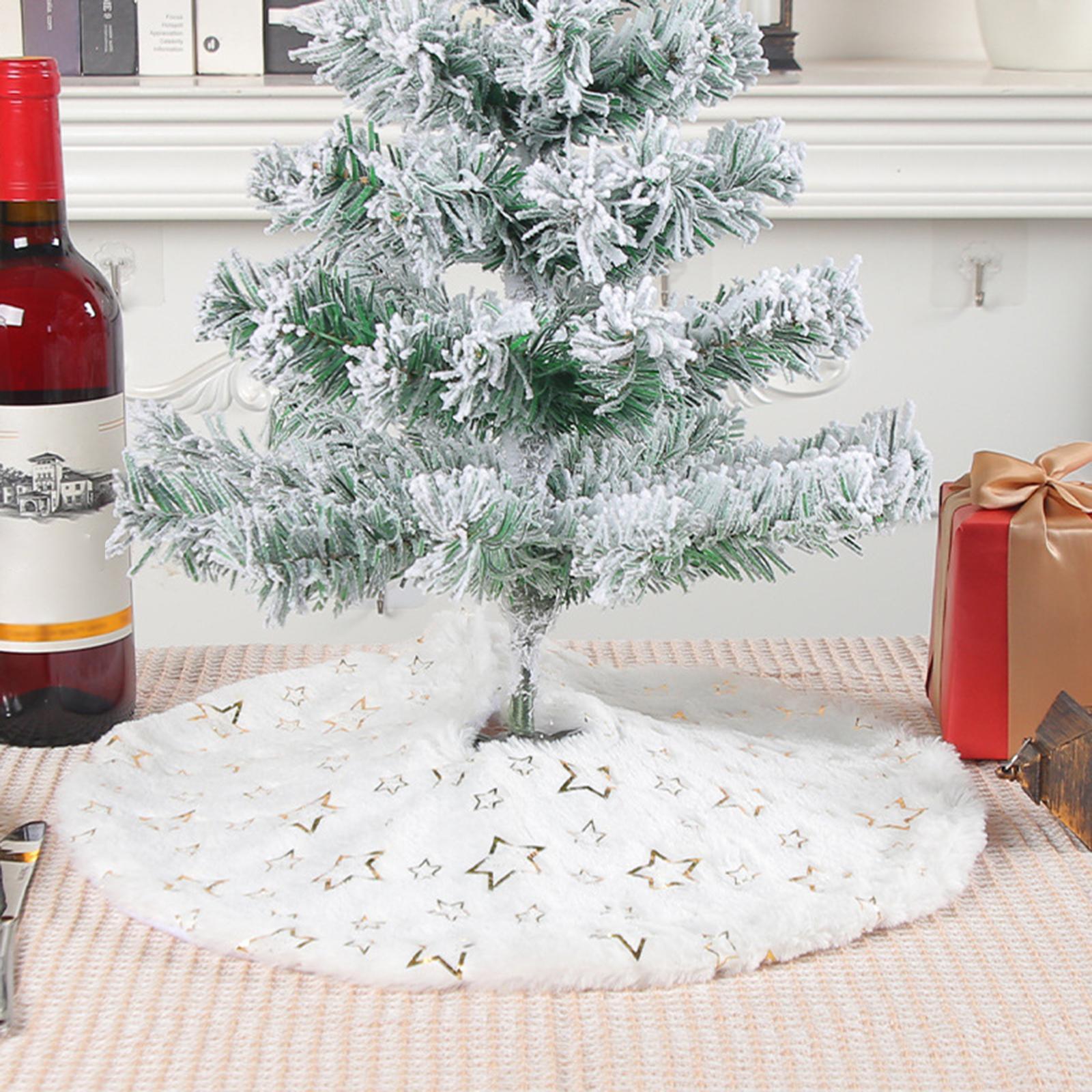 Christmas Tree Skirt, Luxury Faux Tree Skirt, Tree Mat Round Christmas Tree Apron, for Holiday New Year Xmas Decor Xmas Party