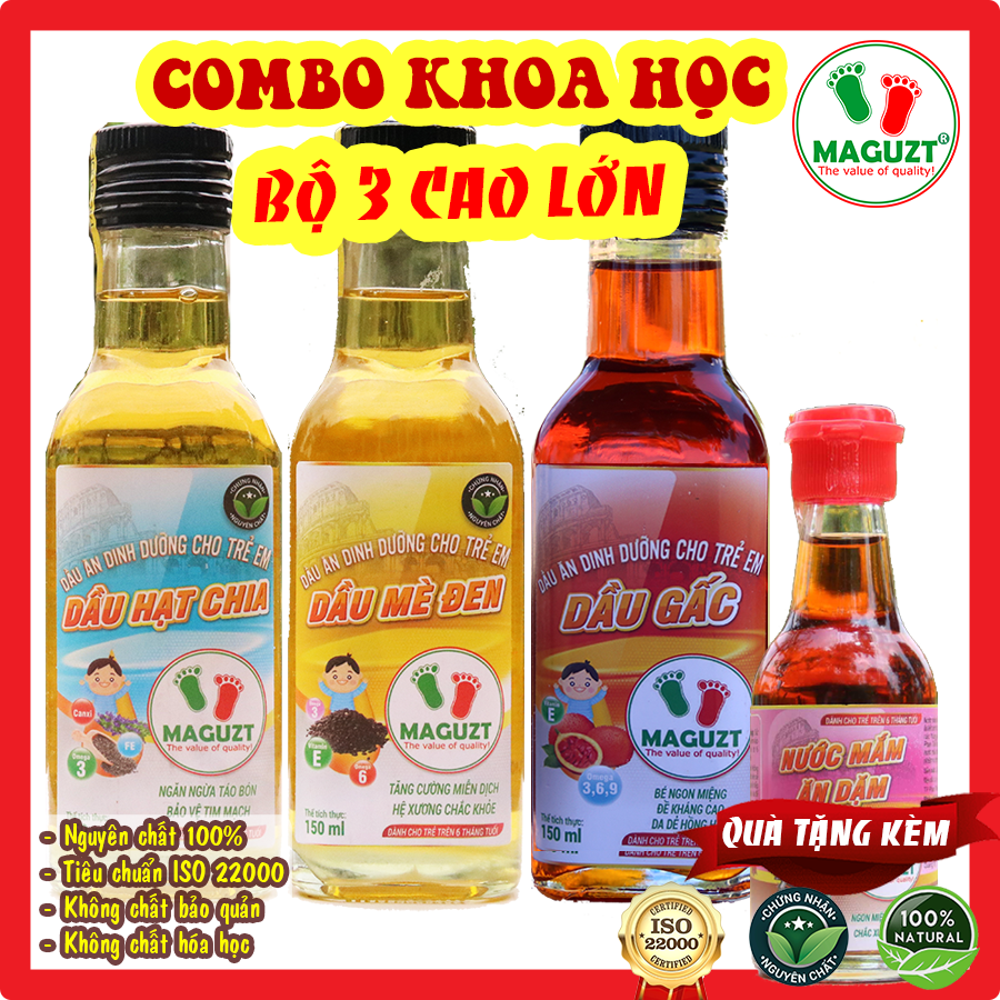 Bộ 3 Dầu Ăn Dặm cho Bé Cao Lớn Maguzt