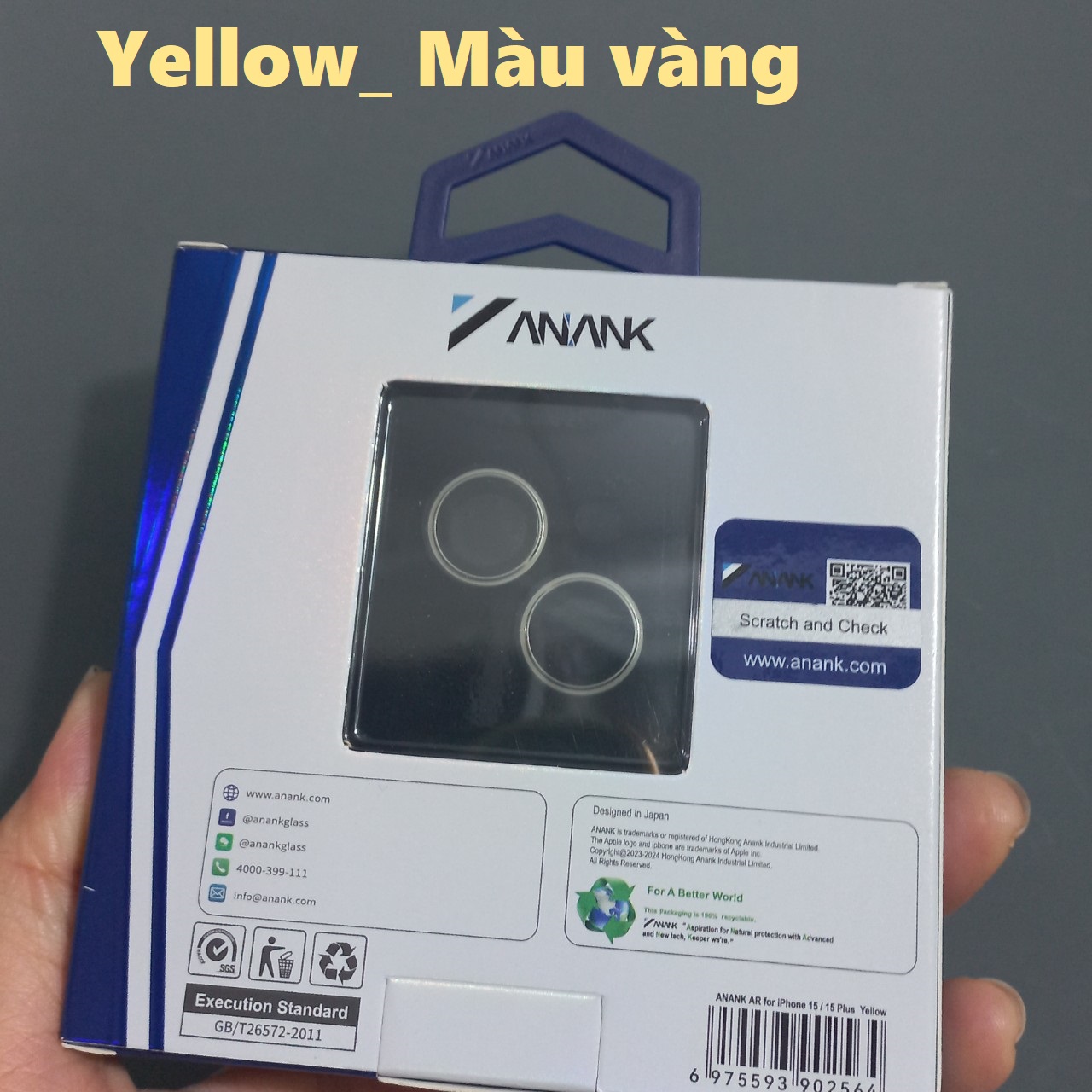 Mắt dán bảo vệ camera cao cấp Anank cho iP 15 15Plus đủ màu _ Hàng chính hãng