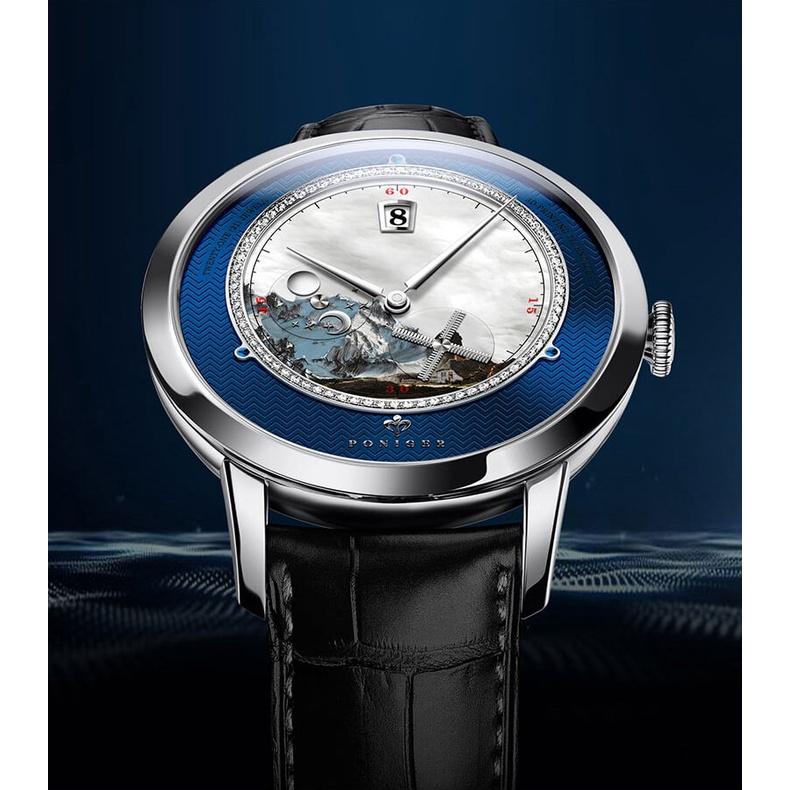 Đồng hồ nam Poniger P723-3 Chính hãng Thụy Sỹ,Fullbox, Kính sapphire ,chống xước,chống nước, Mới 100%,Bảo hành 24 tháng