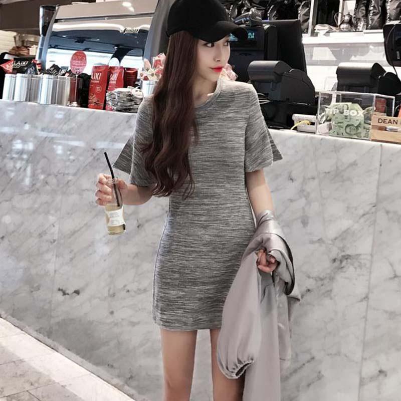 Đầm Body tay ngắn cổ tròn thiết kế thanh lịch cho phái nữ