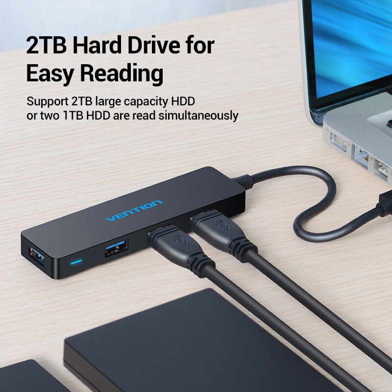 Bộ chia 4 Port USB 3.0 Vention Hàng chính hãng - CHKBB