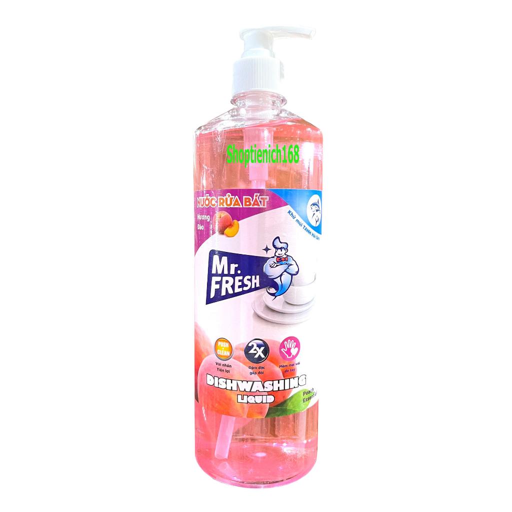 [SIÊU SẠCH] Nước rửa chén đậm đặc van nhấn Mr Fresh 800ml (Đào, Cam, Trà Xanh, Quế)