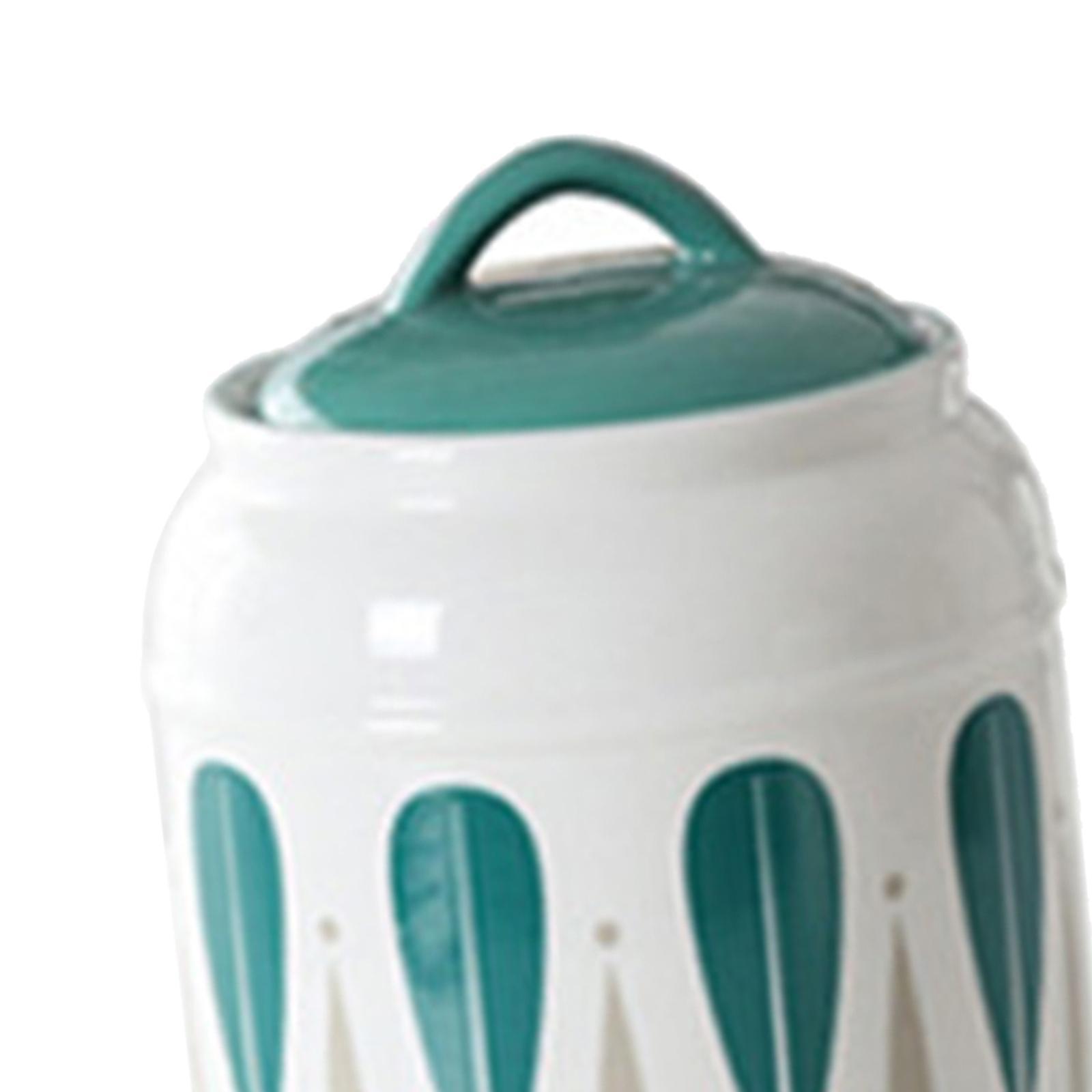 Ceramic Jar with Airtight Lid Food Storage Jar Porcelain Dry Food Container Tea Canister Pet Treat Storage Container for Rice
