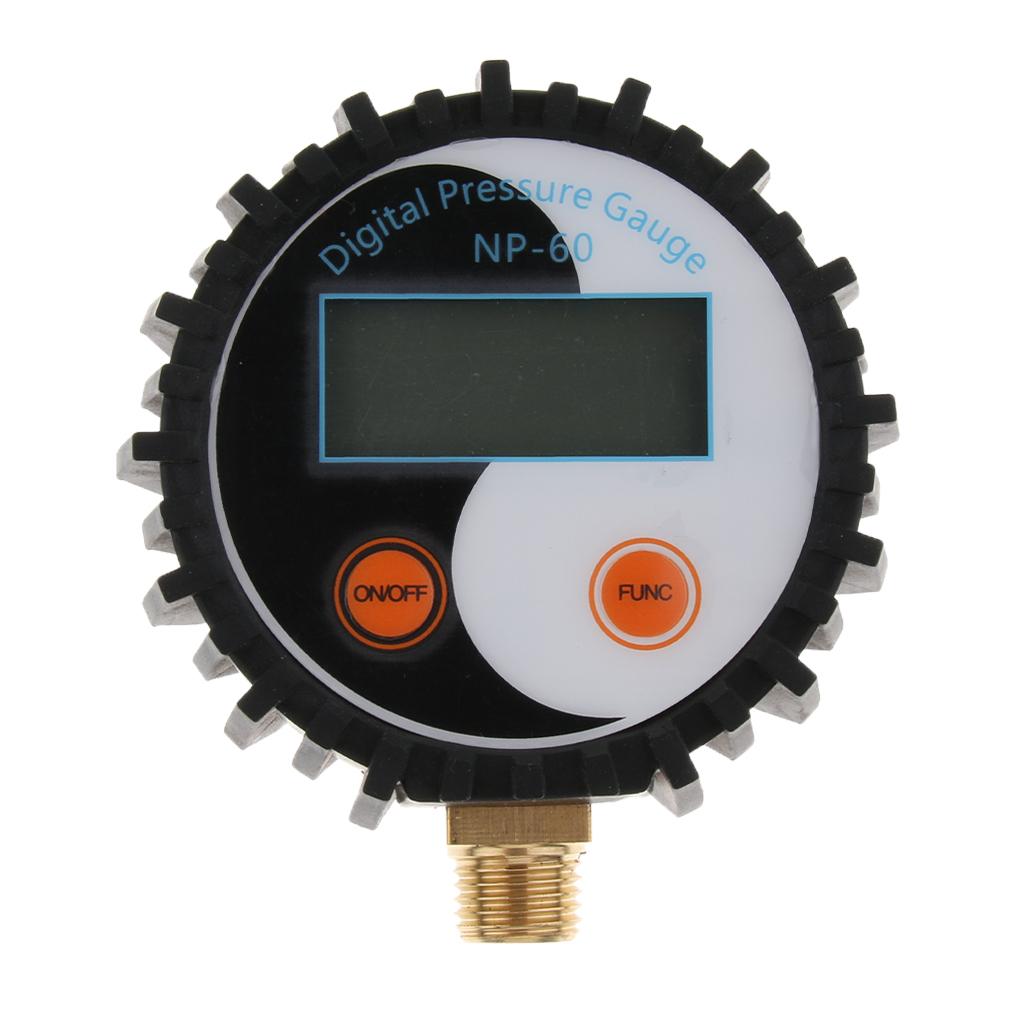 NP-60 G1/4, NPT1/8 Battery Power Digital Pressure Gauge Gas Pressure Tester, 0-200 Psi, 0-150PSI, 0-15PSI, 0-5PSI, -15-0PSI