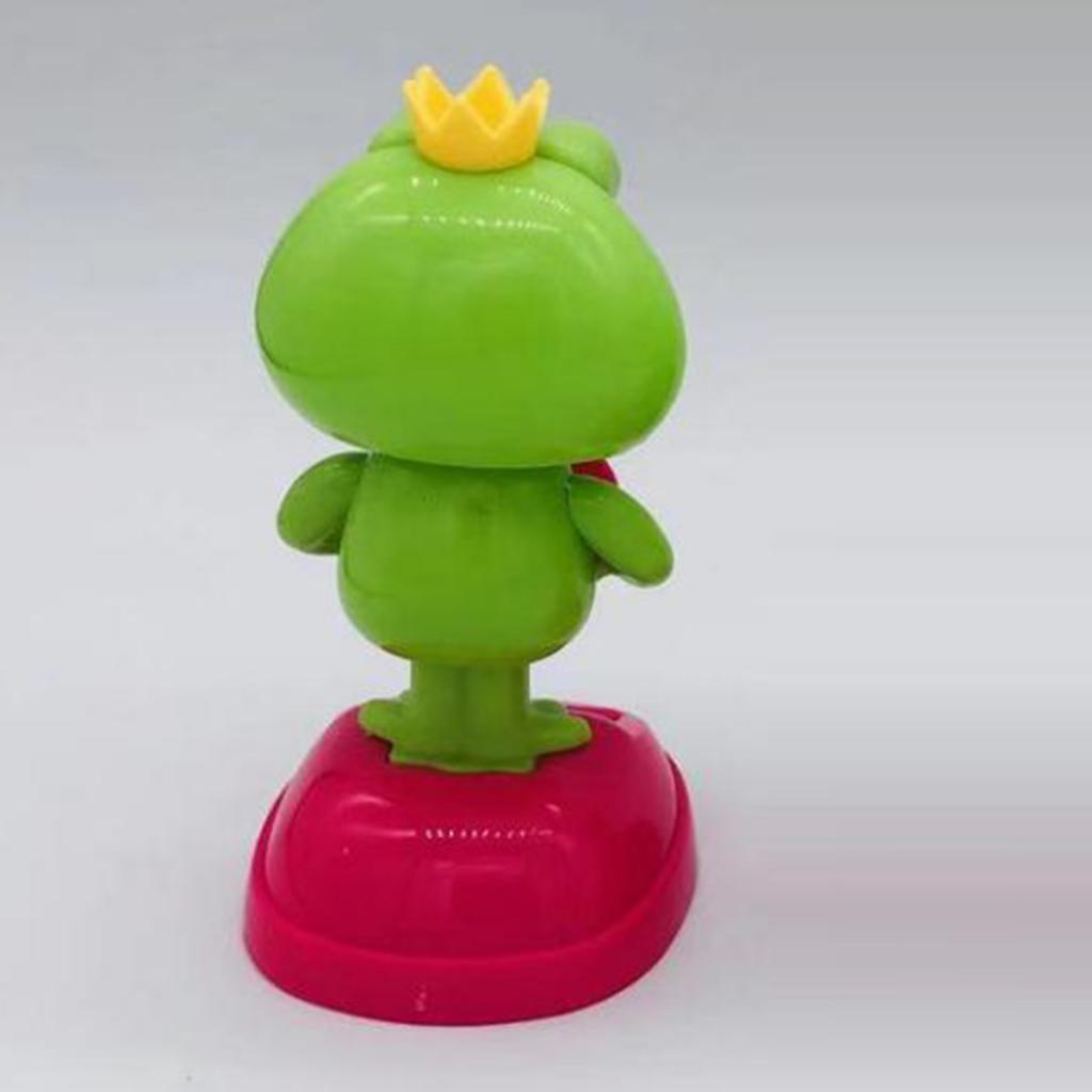 Solar Powered Dancing Green Frog Animated Bobble Dancer Toy Table Car Decor