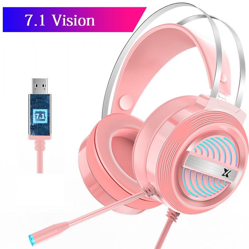 Tai Nghe Cho Máy Tính Xách Tay Mobilephone Tai Nghe Chơi Game Thể Thao Điện Tử 7.1 Kênh Với Lúa Mì Có Dây Đen/Hồng/trắng Tai Nghe Chụp Tai