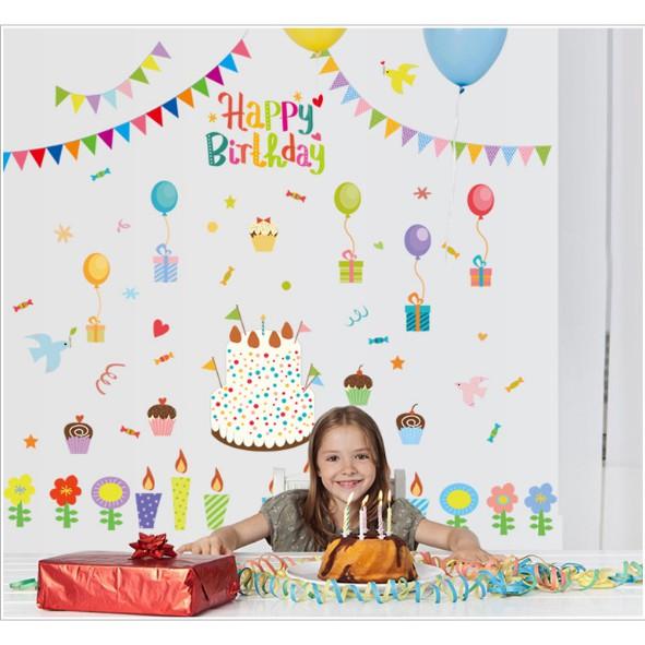 Decal trang trí tường Sinh Nhật - Party Happy Birthday