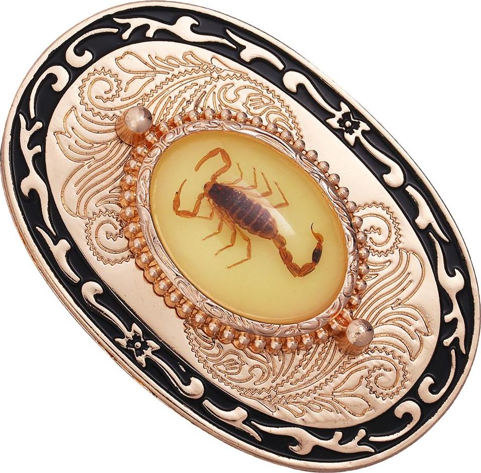 Men\'s Western Scorpion Belt Buckle Alloy Classic Buckle for Leather Belts