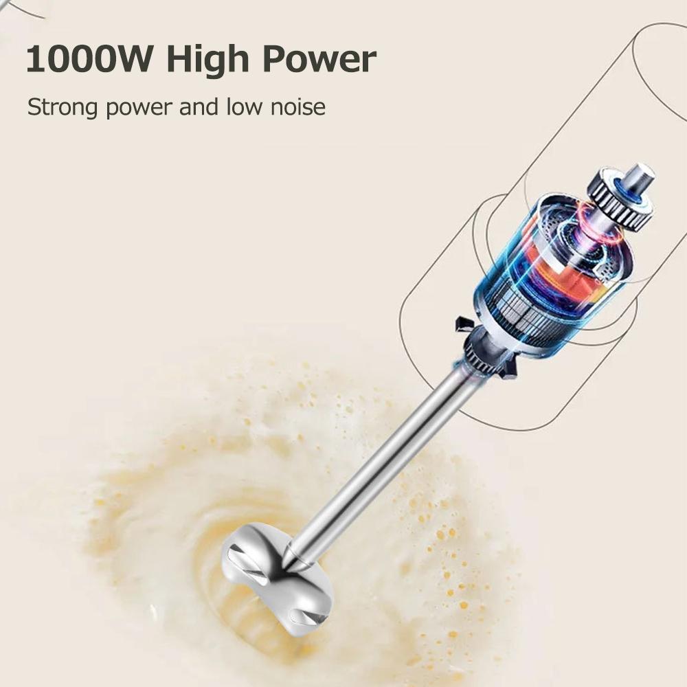 Blender Four Pieces Home 1000W Big Power Cooking Machine Handheld Whisk Crush Rod Grinding Cup Meat Grinder