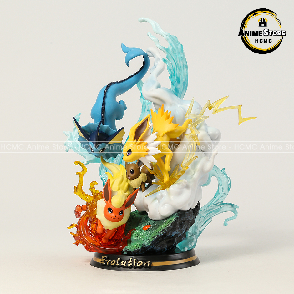 Mô hình Pokemon tiến hóa Eevee - Vaporeon - Jolteon - Flareon có đèn LED