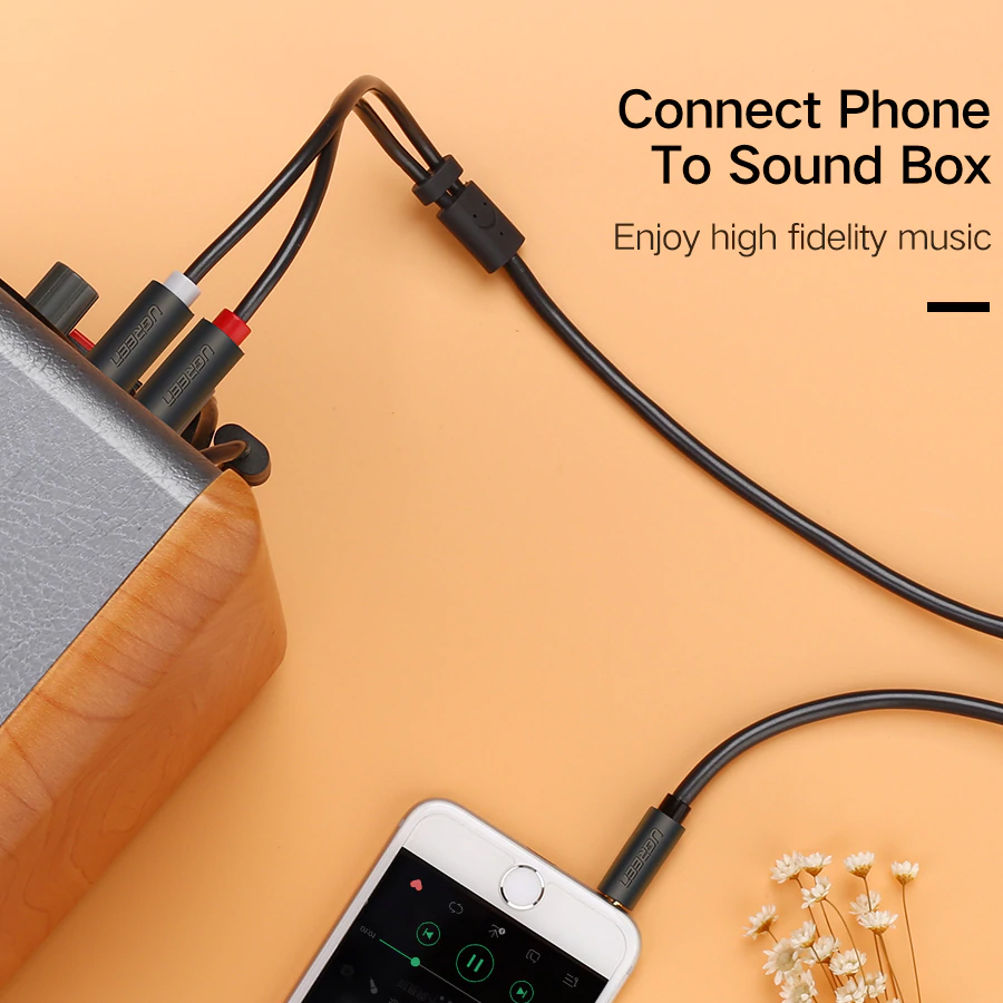 Cáp Audio 3.5mm to AV hoa sen dài 2M Ugreen 10510 - Hàng Chính Hãng