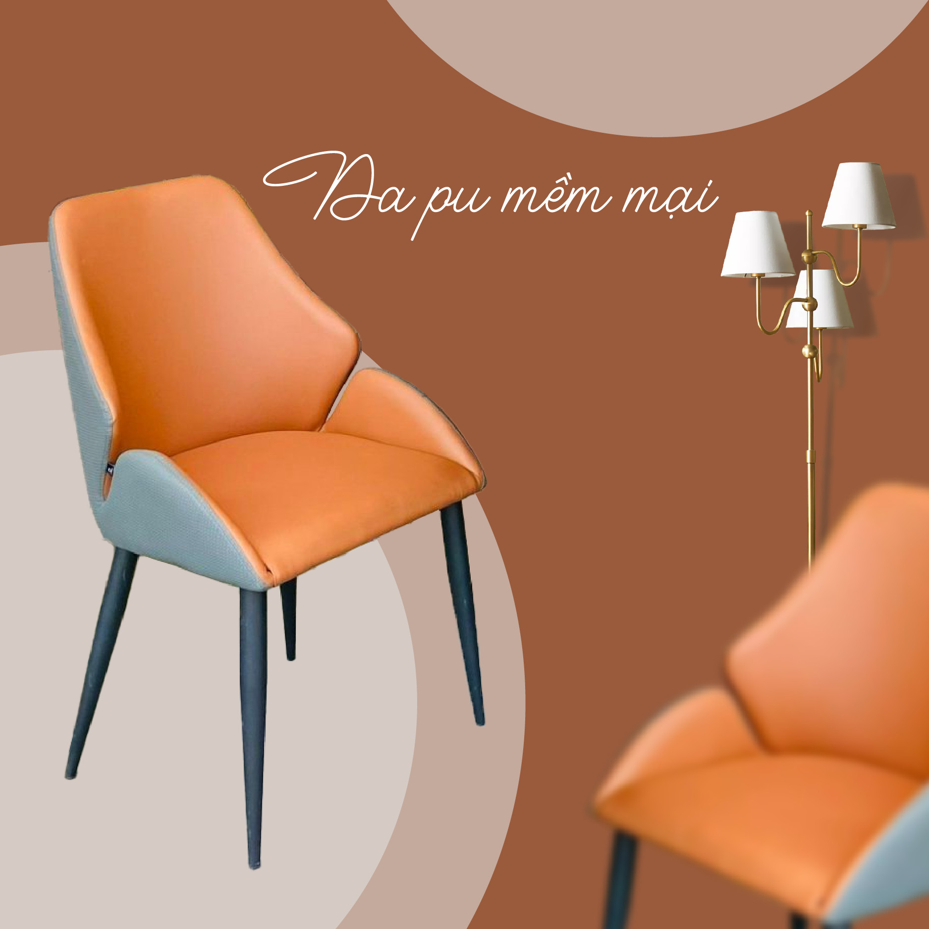 Ghế Ăn Bọc Da Cao Cấp Y-6 Brown