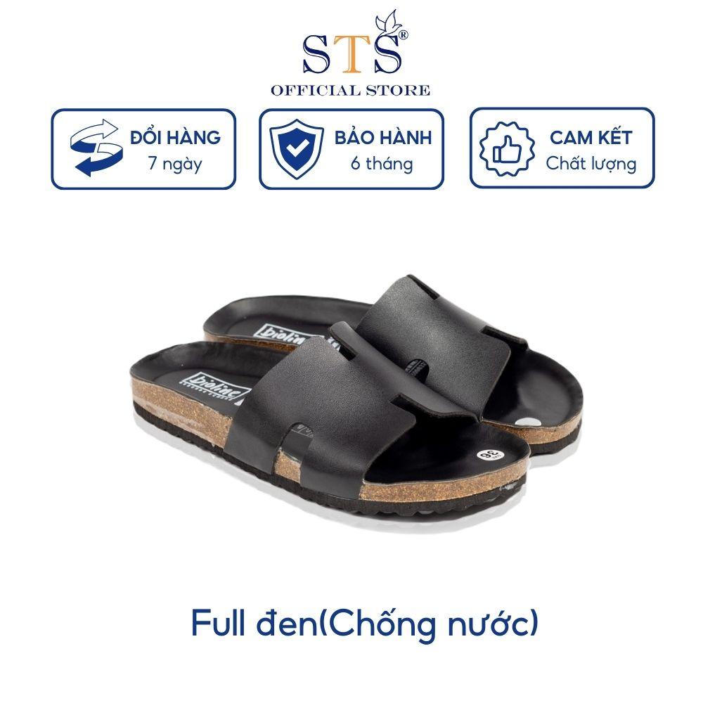 Dép đế trấu nam nữ Da PU unisex birken cao cấp xuất khẩu quai ngang chữ H êm chân thoải mái,đi chơi đi du lịch STPU04