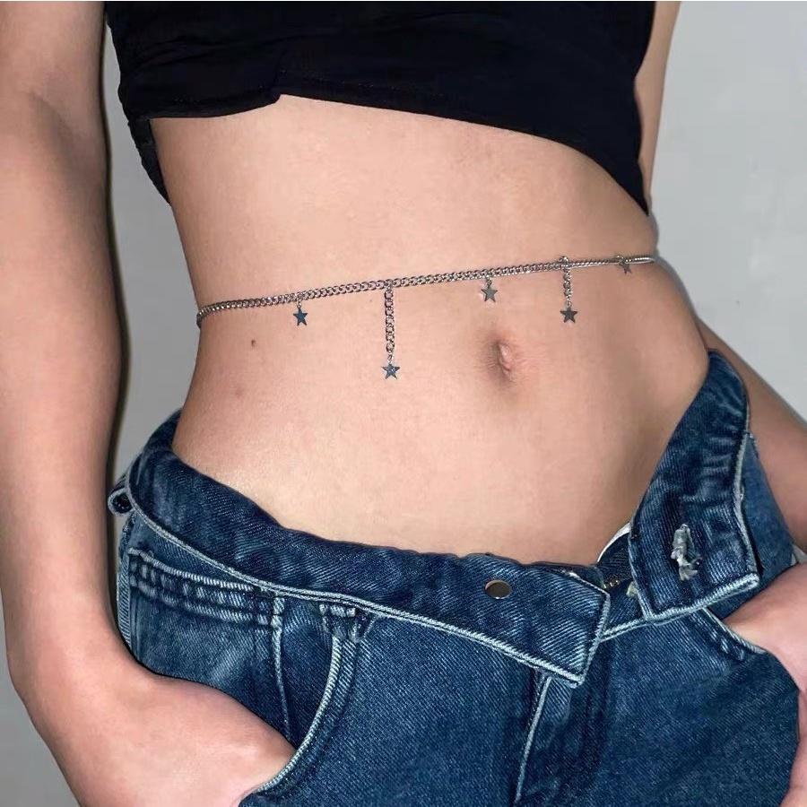 Chain thắt eo phụ kiện trang trí nổi bật vòng eo được sử dụng khi mặc áo croptop, bikini