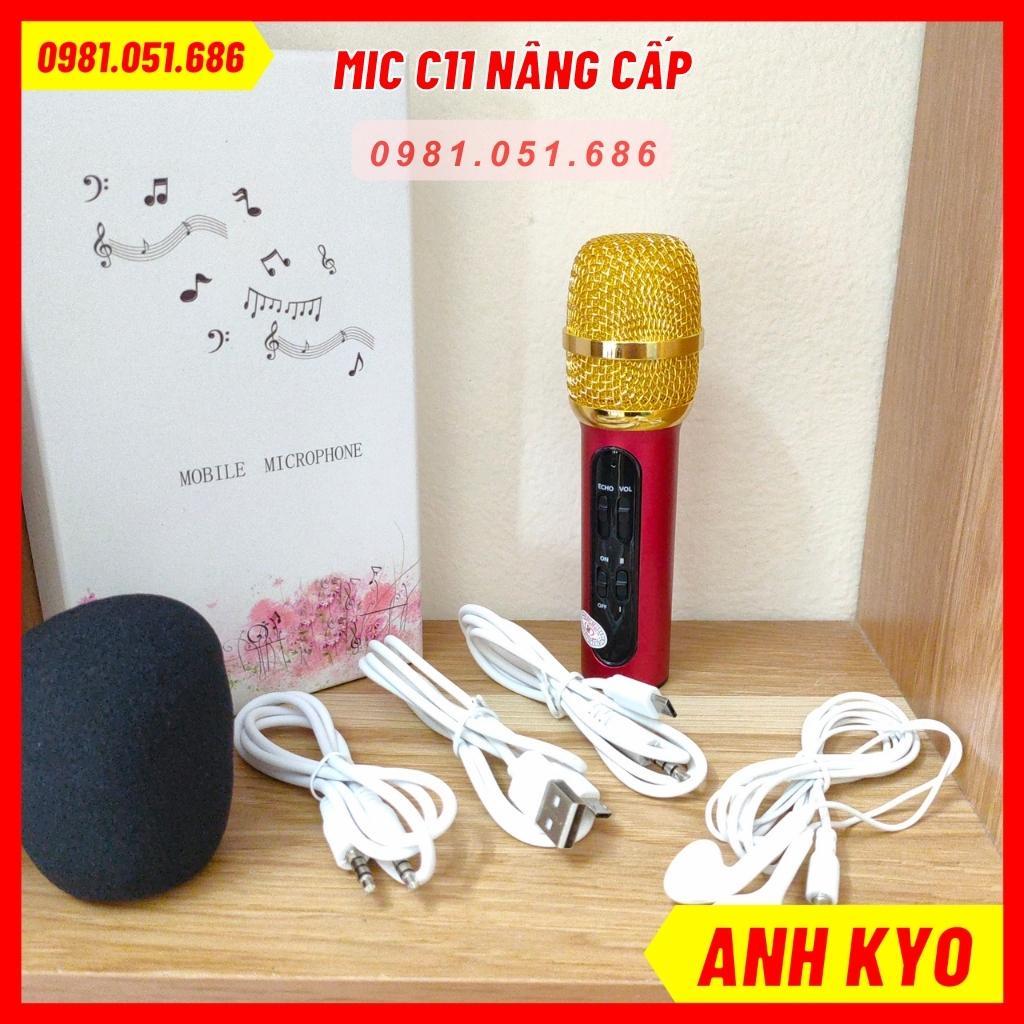 Mic Livestream C11 Dùng Karaoke - Mic Thu Âm C11 Chuẩn Tặng Tai Nghe Cao Cấp