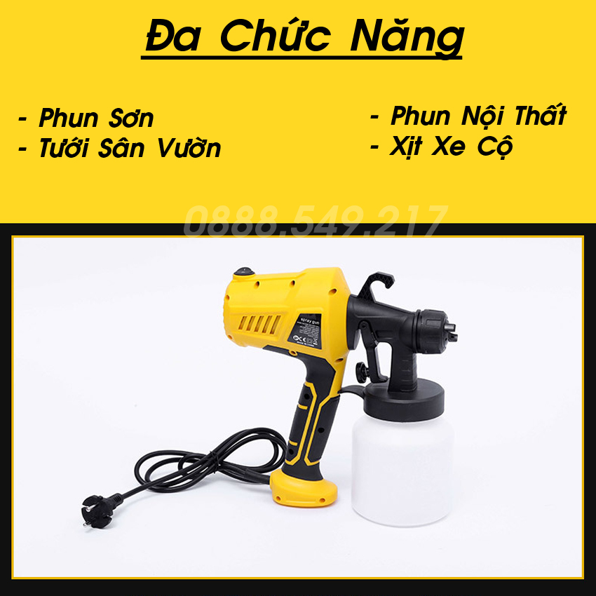 Máy Phun Sơn Loại Cầm Tay Công Suất Lớn 3 Chế độ  Chẩn Lõi Đồng Cao Cấp