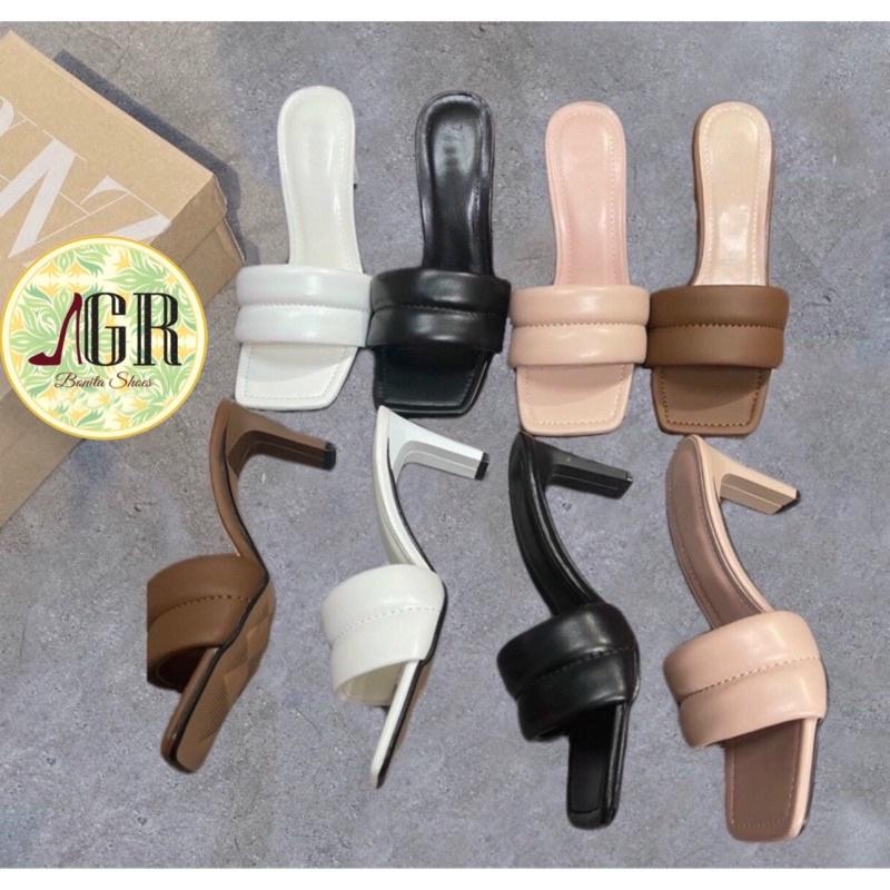 Guốc bản phồng viền giữa gót dẹp 8 cm hàng đẹp