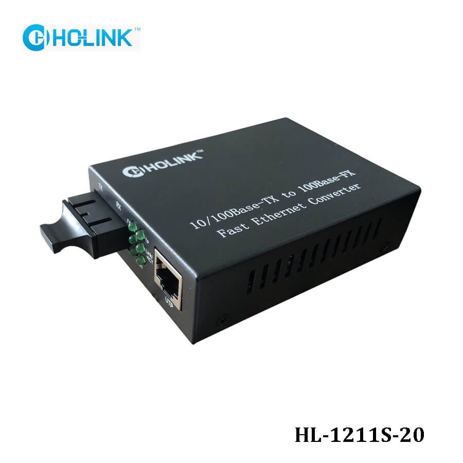 Bộ chuyển đổi quang điện Ho-Link HL-1211S-20 | 2 sợi quang 10/100 - Hàng Chính hãng