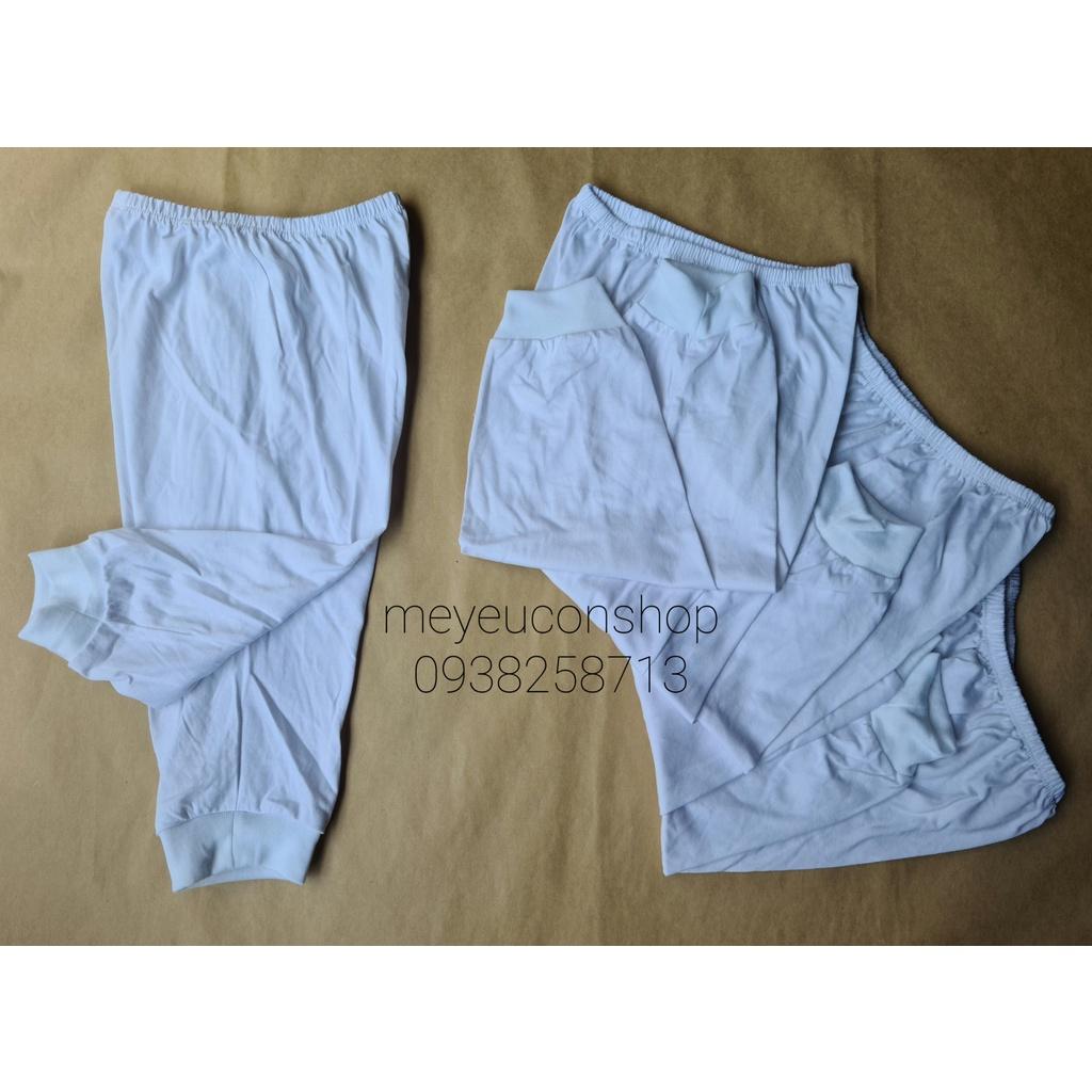 QUẦN DÀI COTTON TRẮNG BO CHO BÉ - BIBO KIM THU