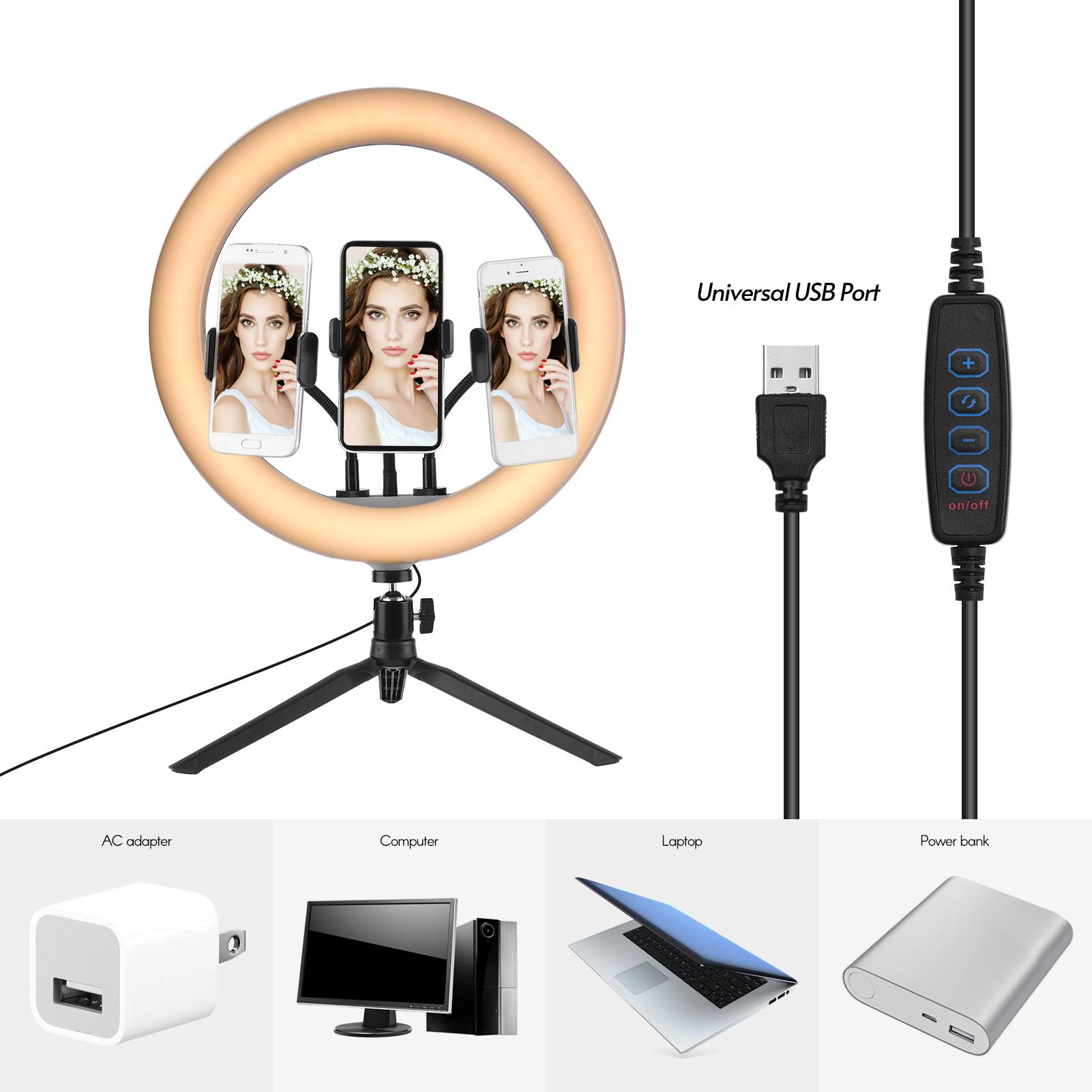 Đèn LED 13 inch ánh sáng chụp ảnh nhiệt độ hai màu 2800K-5800K 10 mức độ sáng có thể điều chỉnh với chân máy