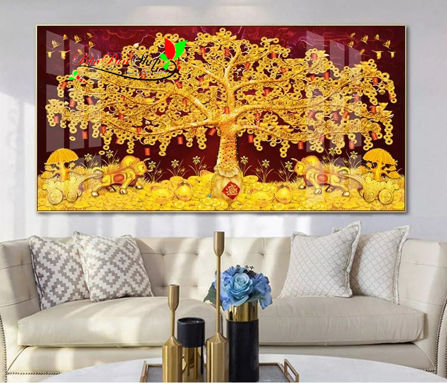 TRANH CANVAS - TRANH TREO TƯỜNG PHÒNG KHÁCH - TRANH PHÒNG NGỦ - TRANH TREO TƯỜNG HOA XANH