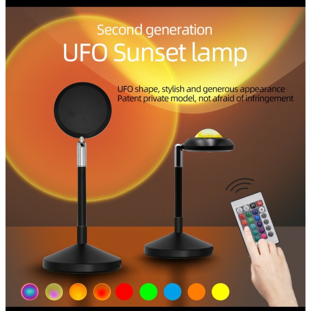 Đèn hoàng hôn Sunset Lamp 4 màu/16 màu hiệu ứng ánh sáng đẹp có remote điều khiển màu thích hợp chụp ảnh sống ảo Tiktok, Livestream